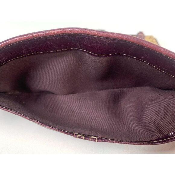 Fossil Vintage Dark Purple Ruched Leather Long Wallet - Picture 9 of 11